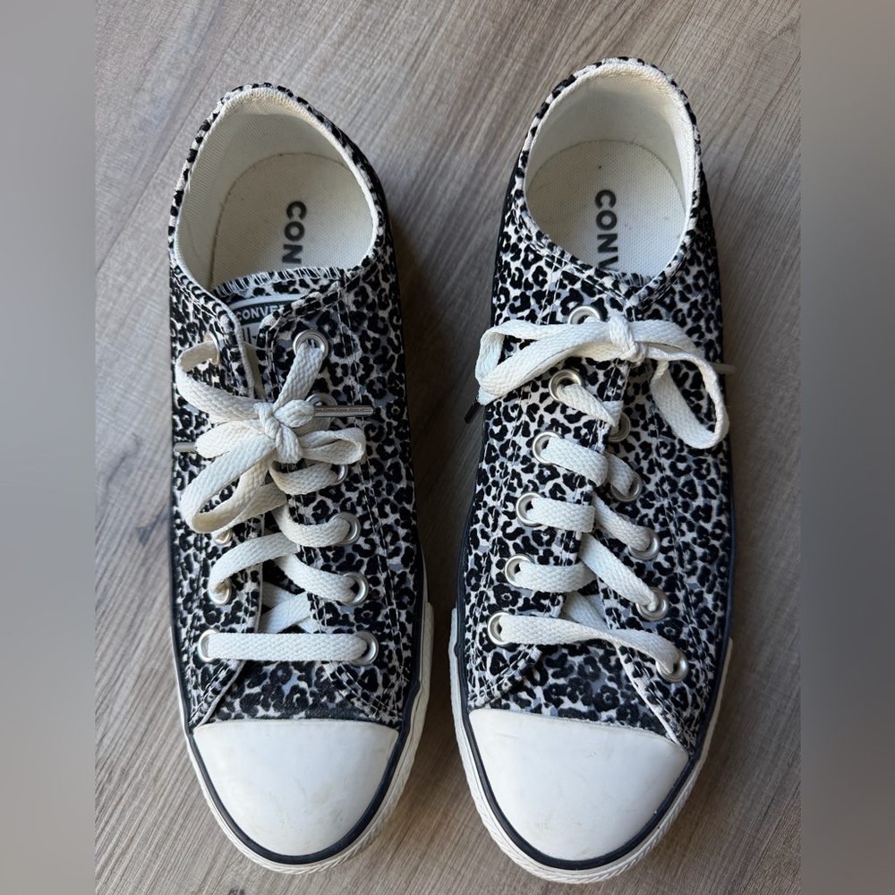 Converse Black and White Animal Print Sneakers